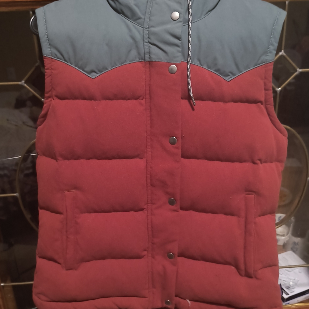 Patagonia Red and Gray Puffer Vest